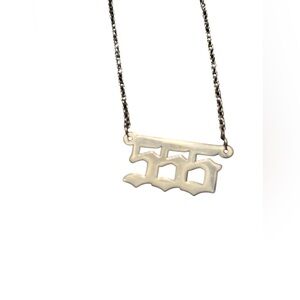 Silver 555 angel number necklace